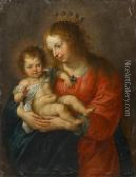 The Madonna And Child Oil Painting - Theodor Van Thulden