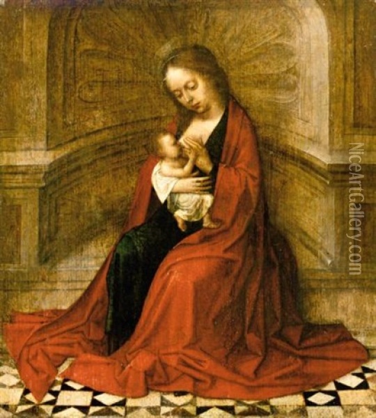 The Virgin And Child In An Interior Oil Painting - Adriaen Isenbrant