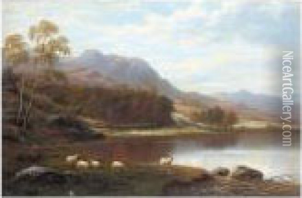 Loughrigg From Rydal Lake, Westmoreland Oil Painting - William Mellor