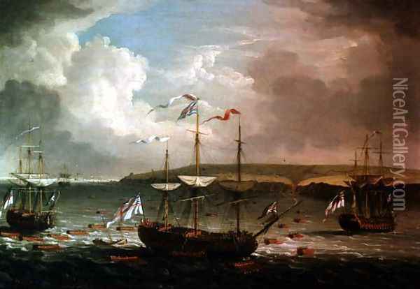 Taking of Belleisle, 1761 Oil Painting - Dominic Serres