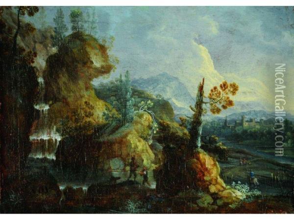 Romantikus Tajalakokkal Oil Painting - Johann Eismann