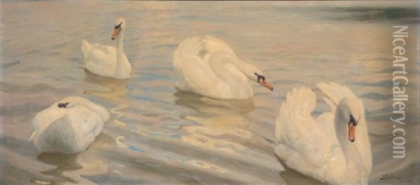 Svaner Oil Painting - Boris J. Vladimirsky