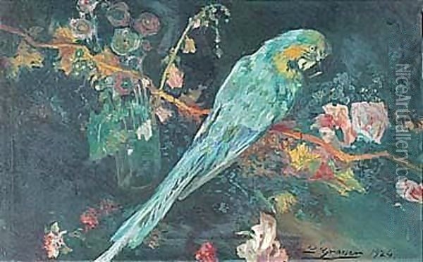 El Loro (The Parrot) Oil Painting - Luis Graner Arrufi