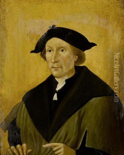 Portrait Of A Cleric Oil Painting - Jan Van Scorel
