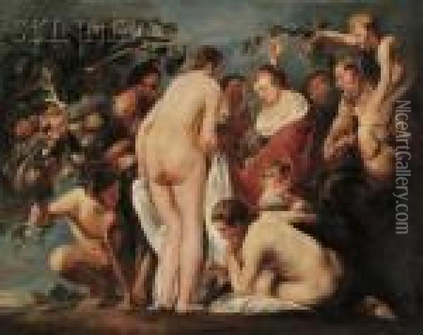 Bacchantes And Satyrs Oil Painting - Peter Paul Rubens
