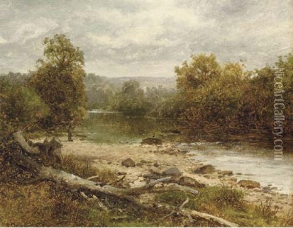 On The River Ithon, Near Llandrindod Oil Painting - David Bates
