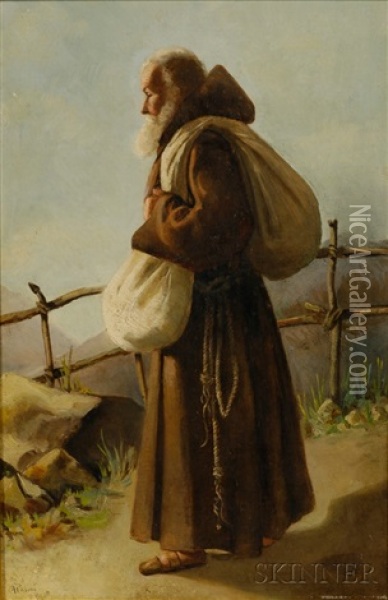 The Old Friar Oil Painting - Alberto Pasini