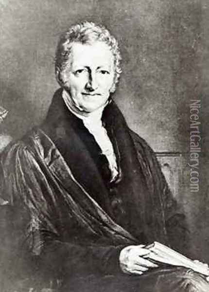 Portrait of Thomas Robert Malthus 1766-1834 political economist 1833 Oil Painting - John Linnell