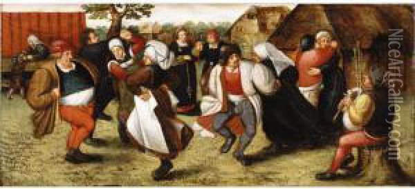 The Peasant Dance Oil Painting - Marten Van Cleve