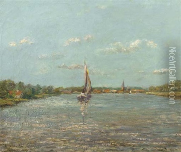 Boat On A River Oil Painting - Victor Olivier Gilsoul