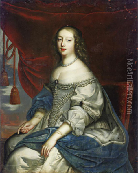 Portrait Of A Lady Oil Painting - Louis, Ferdinand Ii Elle