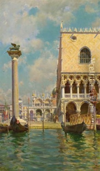 Venice Oil Painting - Augusto Lovatti