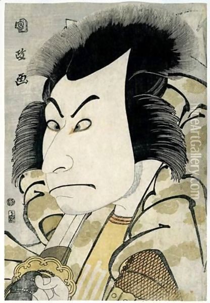 Portrait En Buste De L'Acteur Nakamura Nakazo II Dans Un Role Non Identifie Oil Painting - Utagawa Kunimasa