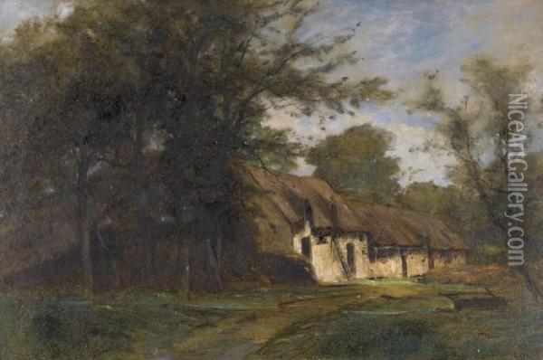Bauernhutten In Der Normandie Oil Painting - Gustave Castan