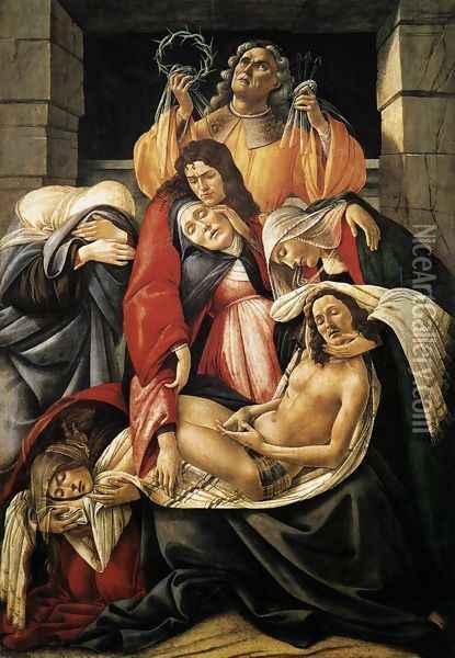 Lamentation over the Dead Christ c. 1495 Oil Painting - Sandro Botticelli