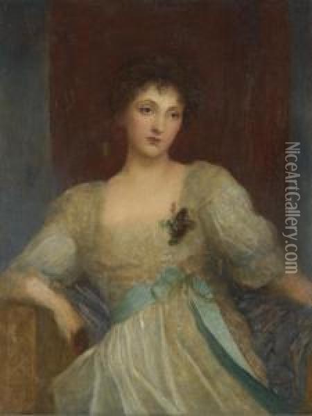 Portrait Of Norah Bourke Oil Painting - George Frederick Watts