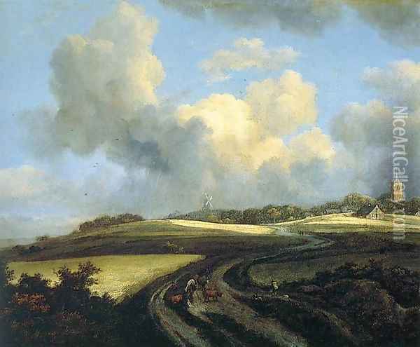 Road through Corn Fields near the Zuider Zee Oil Painting - Jacob Van Ruisdael