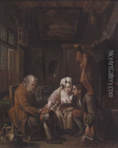 L'aveugle Trompe Oil Painting - Jean Baptiste Greuze