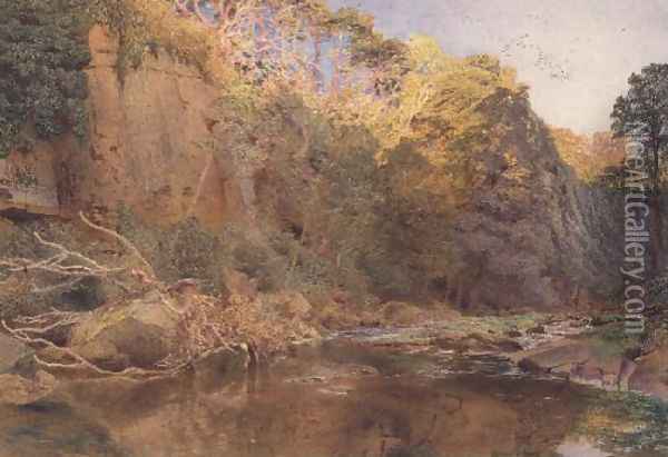 A river landscape Oil Painting - Alfred William Hunt