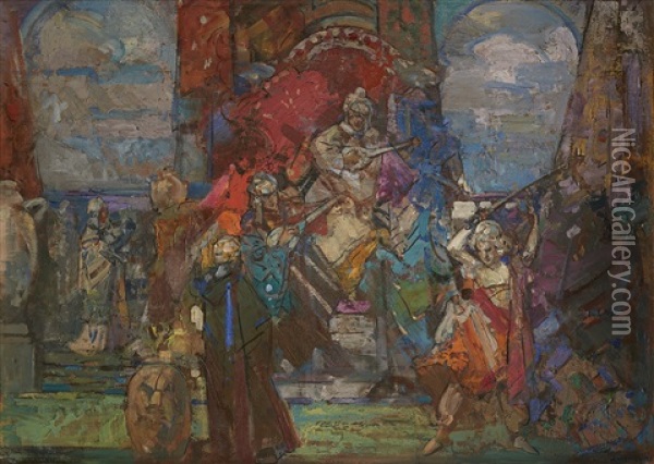 The Sword Dancer Oil Painting - John Henry Amshewitz