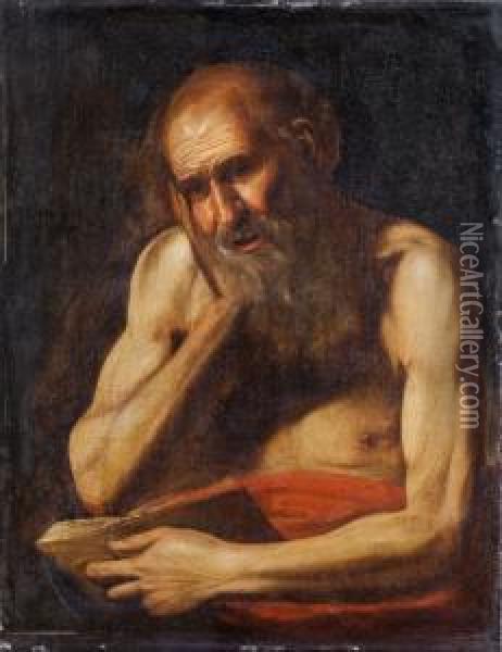 San Girolamo Inmeditazione Oil Painting - Hendrick Zomeren Van Somer