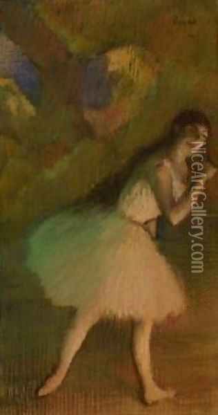 Ballet Dancer on Stage Oil Painting - Edgar Degas