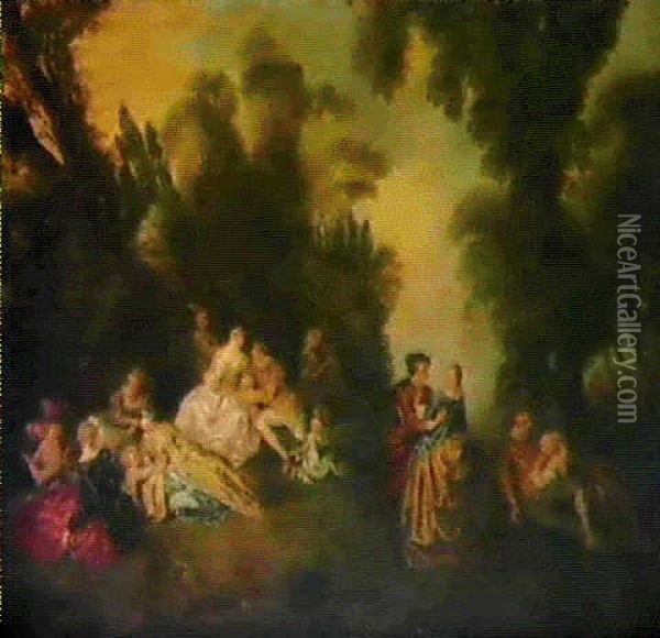 Scene Galante Oil Painting - Jean-Baptiste Pater
