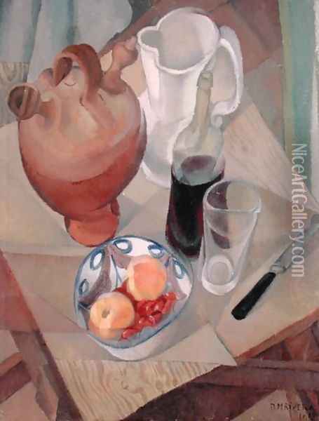 Still Life, 1913 Oil Painting - Diego Rivera