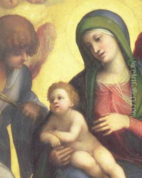 Madonna and Child with Angels c.1510-15 2 Oil Painting - Antonio Allegri da Correggio