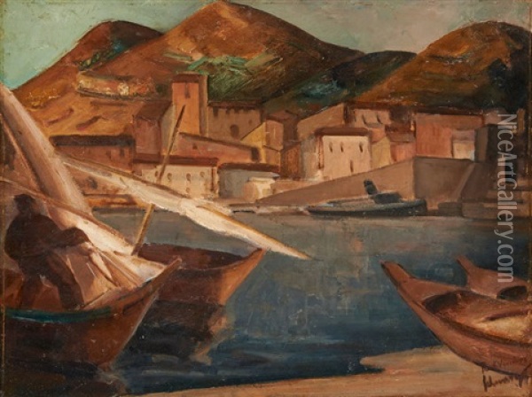 Port Vendres Oil Painting - Samuel Schwartz
