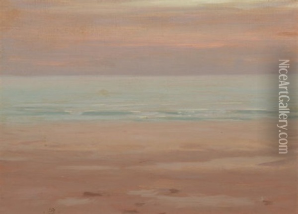 Low Tide Oil Painting - Hermann Dudley Murphy