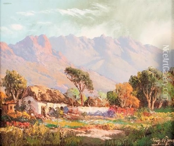 Rural Mountain Dwelling Oil Painting - Tinus de Jongh