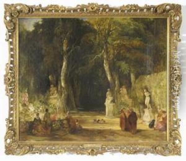 Entrance To A Park, Brussels Oil Painting - Alfred Joseph Woolmer