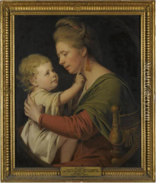 Portrait Of Jane Darwin (1746-1835) And Her Son William Brown Darwin (1774-1841) Oil Painting - Josepf Wright Of Derby