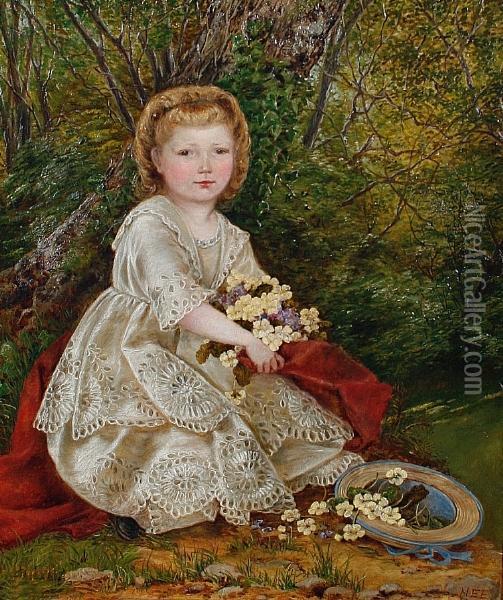 The Primrose Girl Oil Painting - Mary Ellen Freer Edwards