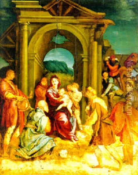 The Adoration Of The Magi Oil Painting - Andrea Del Sarto
