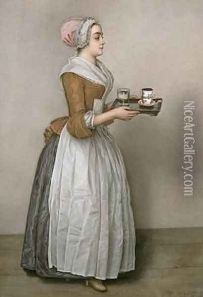 The Chocolate Girl Oil Painting - Etienne Liotard