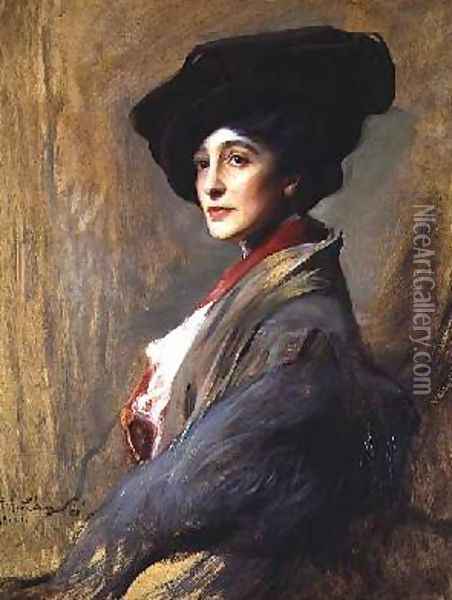 Mrs David Beatty later the Countess Beatty Oil Painting - Philip Alexius De Laszlo