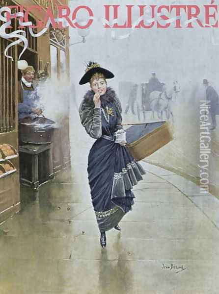 Young Parisian hatmaker, cover illustration of Figaro Illustre, February 1892 Oil Painting - Jean-Georges Beraud