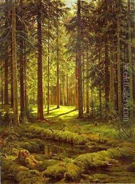 Coniferous Forest Sunny Day 1895 Oil Painting - Ivan Shishkin