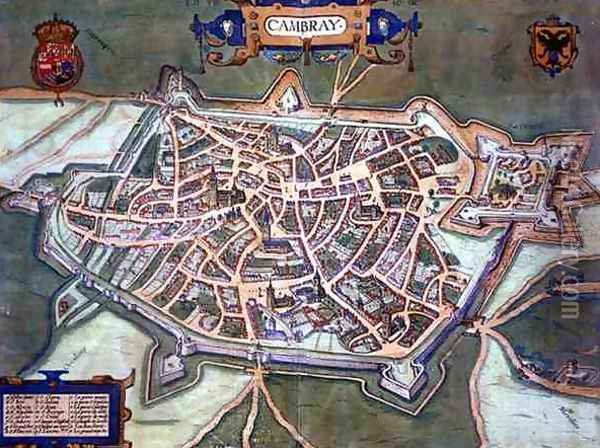 Map of Cambrai from Civitates Orbis Terrarum Oil Painting - Joris Hoefnagel