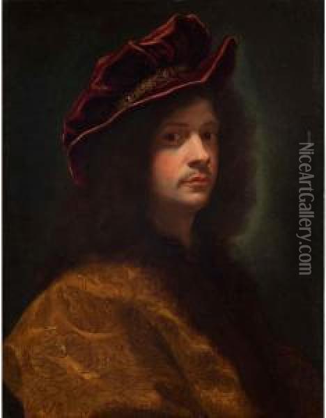Autoritratto Oil Painting - Giovanni Battista (Baciccio) Gaulli