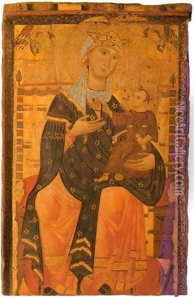 Madonna Enthroned with the Christ Child Oil Painting - Italian Unknown Master