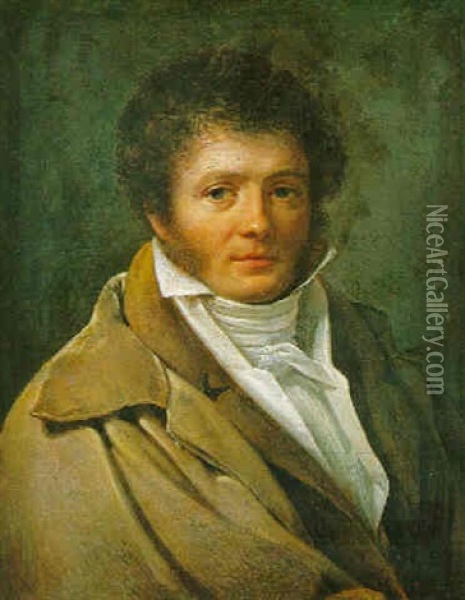 Portrait D'homme A La Veste De Velours Oil Painting - Jean Baptiste Joseph Wicar