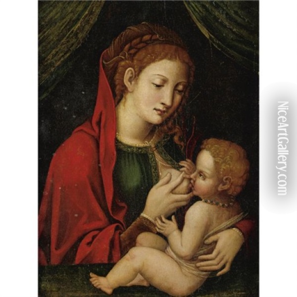 Madonna And Child Oil Painting - Bernaert (Barend) van Orley