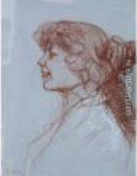 Femme De Profil Oil Painting - Henri De Toulouse-Lautrec