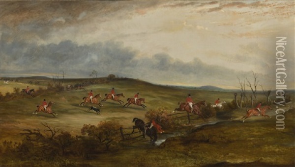 The Hunt In Full Cry Oil Painting - John E. Ferneley