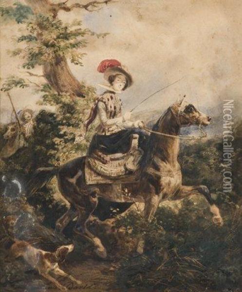 Amazone A La Chasse Oil Painting - Louis Alphonse David