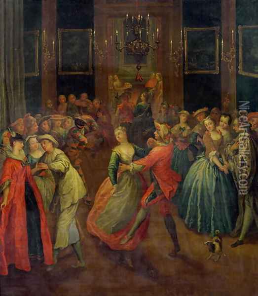 The Costume Ball Oil Painting - Henri J. van Blarenberghe