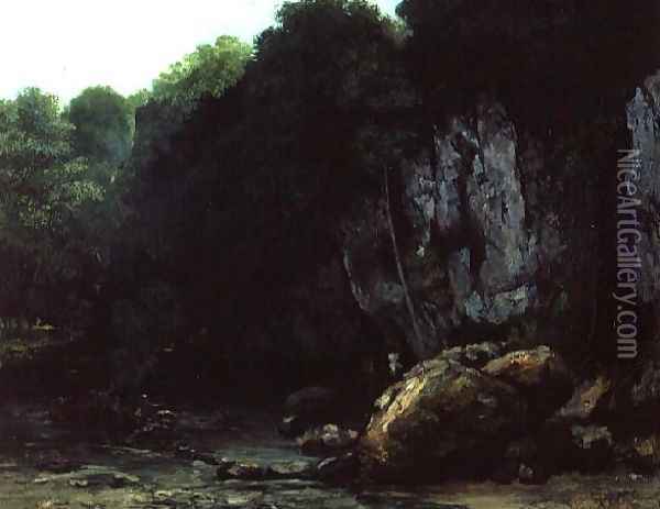The Stream from the Black Cavern Oil Painting - Gustave Courbet